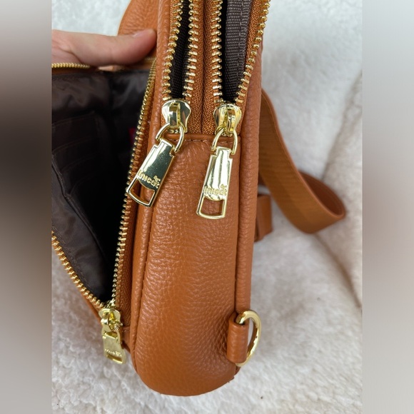 Small Sling Bag Fanny Packs Crossbody Bags Leather Brown - Picture 14 of 14